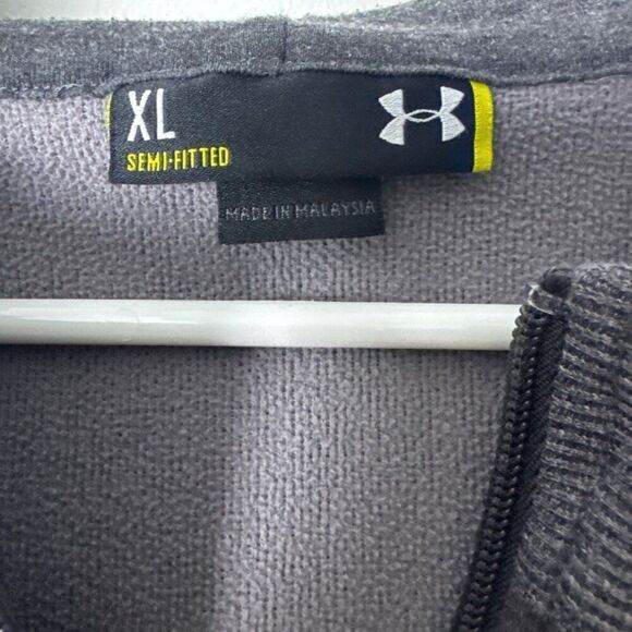 Under Armour Mens XL Gray Polyester Full-Zip Hoodie - Picture 3 of 5
